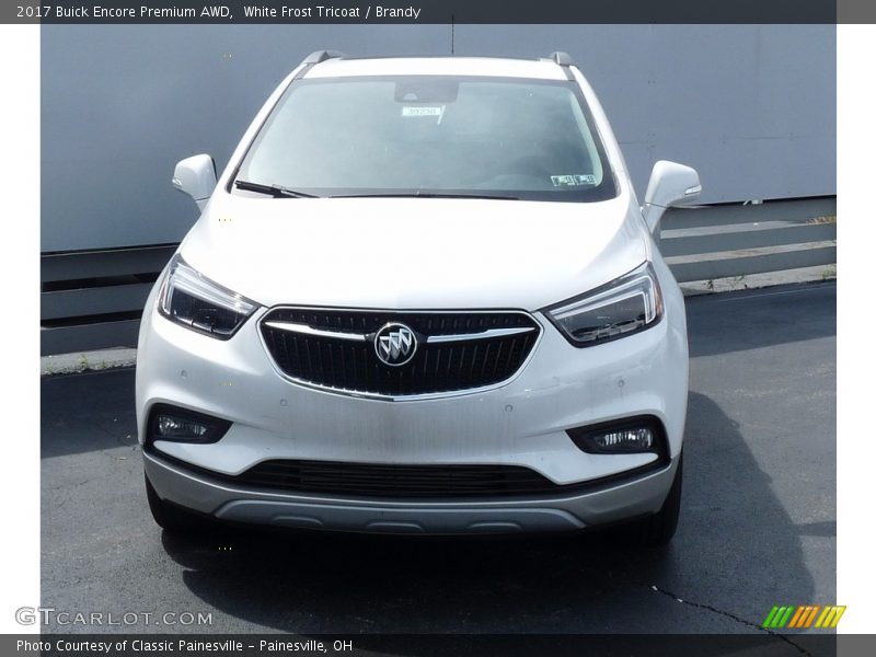 White Frost Tricoat / Brandy 2017 Buick Encore Premium AWD