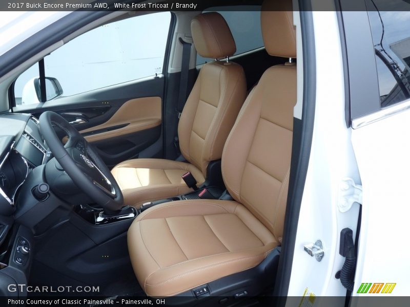 White Frost Tricoat / Brandy 2017 Buick Encore Premium AWD