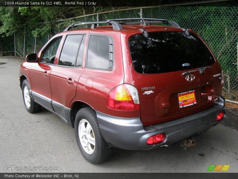 Merlot Red / Gray 2004 Hyundai Santa Fe GLS 4WD