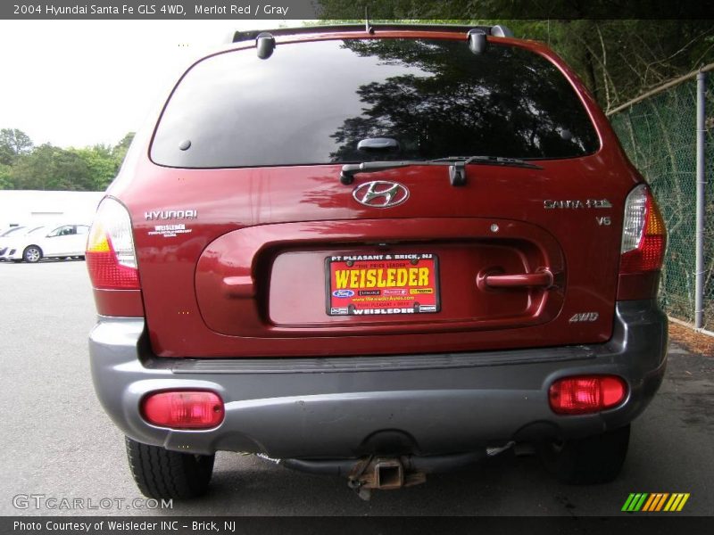 Merlot Red / Gray 2004 Hyundai Santa Fe GLS 4WD