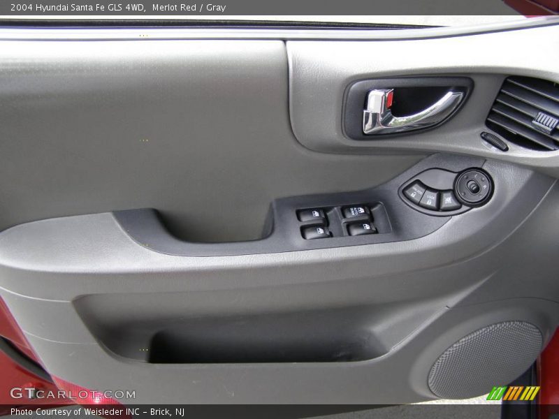 Merlot Red / Gray 2004 Hyundai Santa Fe GLS 4WD