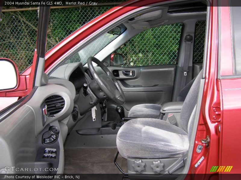 Merlot Red / Gray 2004 Hyundai Santa Fe GLS 4WD