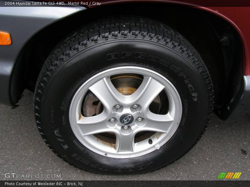Merlot Red / Gray 2004 Hyundai Santa Fe GLS 4WD