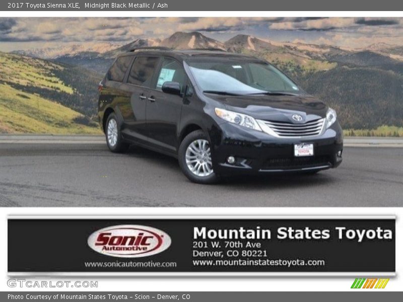 Midnight Black Metallic / Ash 2017 Toyota Sienna XLE