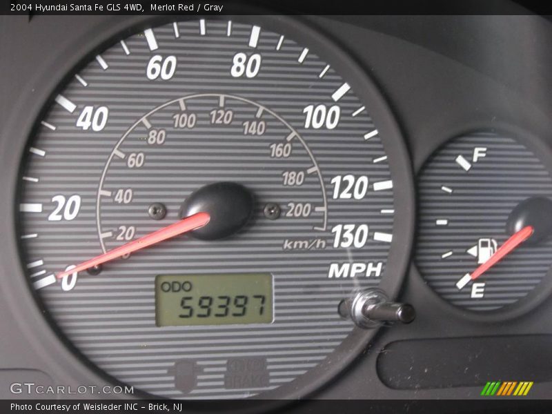 Merlot Red / Gray 2004 Hyundai Santa Fe GLS 4WD