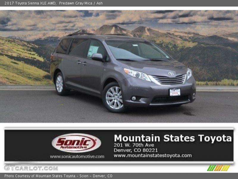 Predawn Gray Mica / Ash 2017 Toyota Sienna XLE AWD