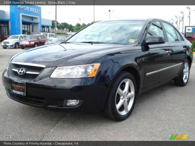 Ebony Black / Gray 2008 Hyundai Sonata Limited