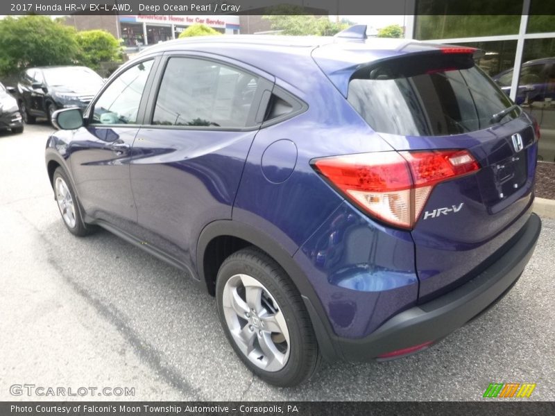 Deep Ocean Pearl / Gray 2017 Honda HR-V EX-L AWD