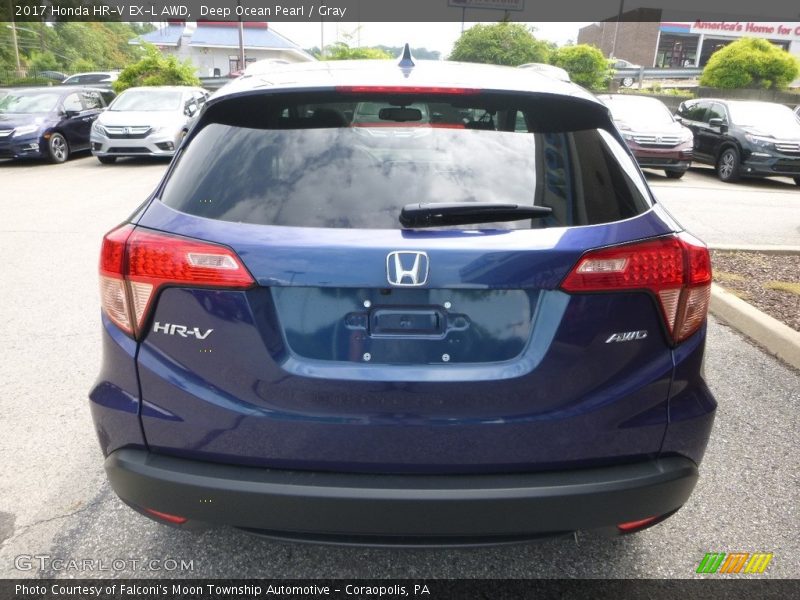 Deep Ocean Pearl / Gray 2017 Honda HR-V EX-L AWD