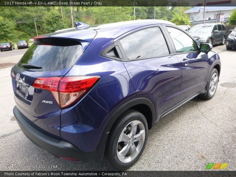Deep Ocean Pearl / Gray 2017 Honda HR-V EX-L AWD