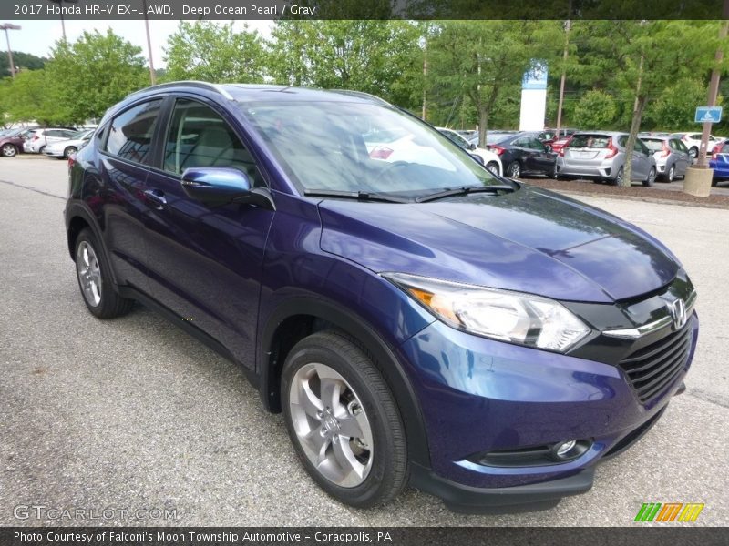 Deep Ocean Pearl / Gray 2017 Honda HR-V EX-L AWD