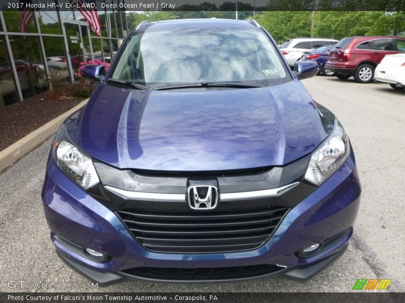 Deep Ocean Pearl / Gray 2017 Honda HR-V EX-L AWD