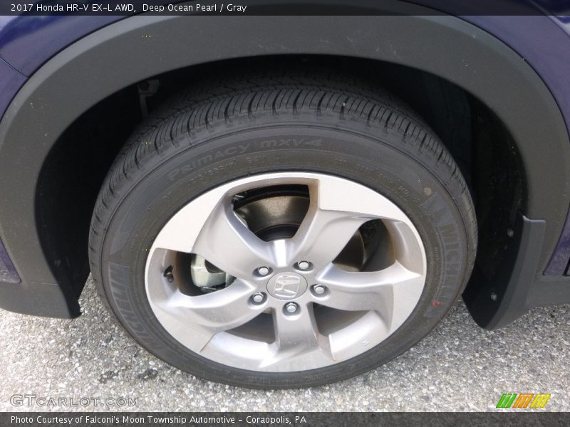 Deep Ocean Pearl / Gray 2017 Honda HR-V EX-L AWD