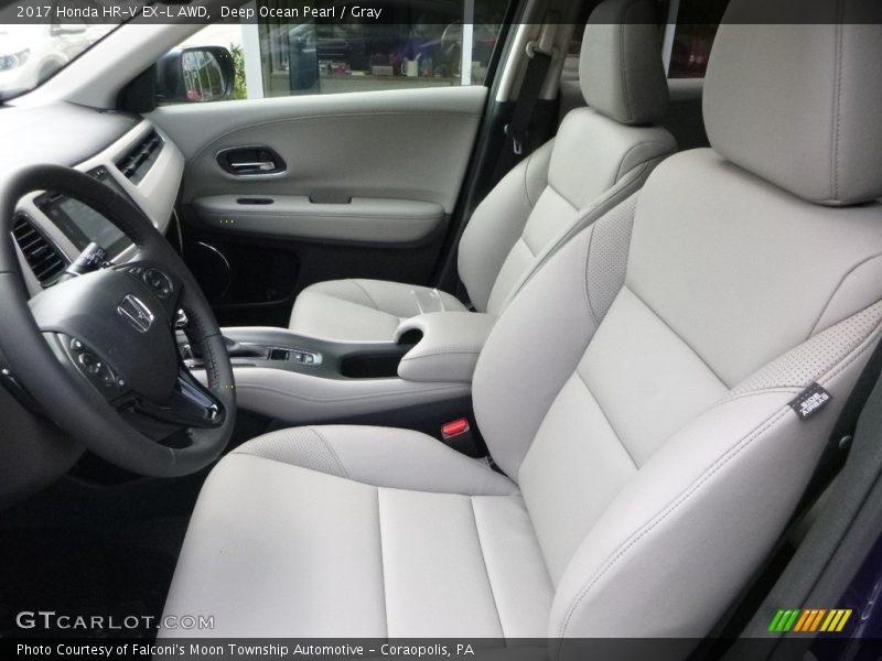 Deep Ocean Pearl / Gray 2017 Honda HR-V EX-L AWD
