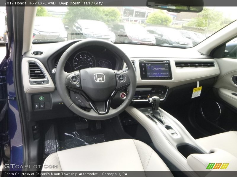 Deep Ocean Pearl / Gray 2017 Honda HR-V EX-L AWD