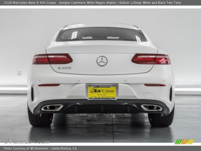 designo Cashmere White Magno (Matte) / Edition 1/Deep White and Black Two Tone 2018 Mercedes-Benz E 400 Coupe