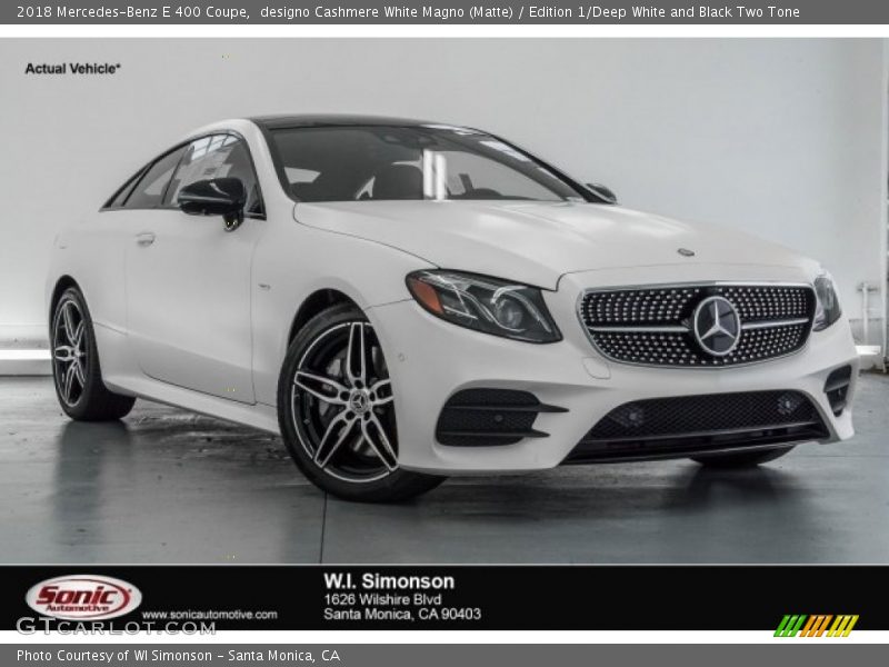 designo Cashmere White Magno (Matte) / Edition 1/Deep White and Black Two Tone 2018 Mercedes-Benz E 400 Coupe