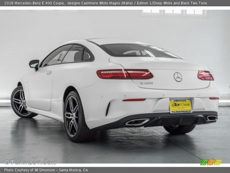 designo Cashmere White Magno (Matte) / Edition 1/Deep White and Black Two Tone 2018 Mercedes-Benz E 400 Coupe