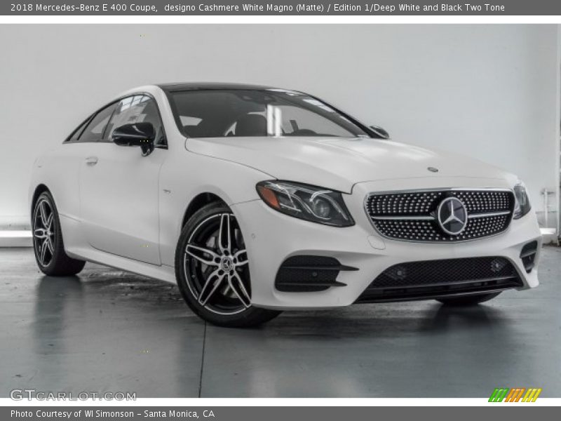 designo Cashmere White Magno (Matte) / Edition 1/Deep White and Black Two Tone 2018 Mercedes-Benz E 400 Coupe