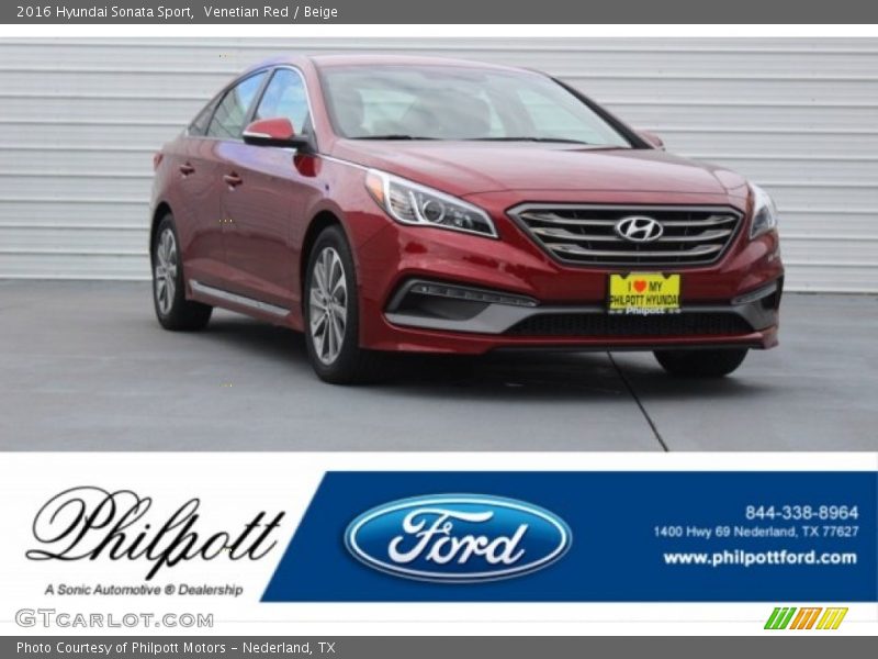 Venetian Red / Beige 2016 Hyundai Sonata Sport