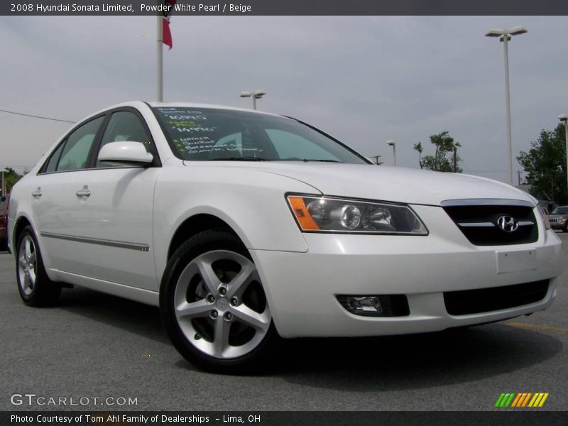 Powder White Pearl / Beige 2008 Hyundai Sonata Limited