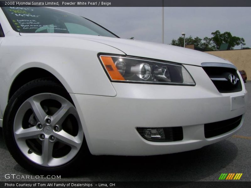 Powder White Pearl / Beige 2008 Hyundai Sonata Limited