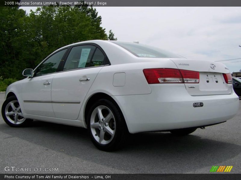 Powder White Pearl / Beige 2008 Hyundai Sonata Limited