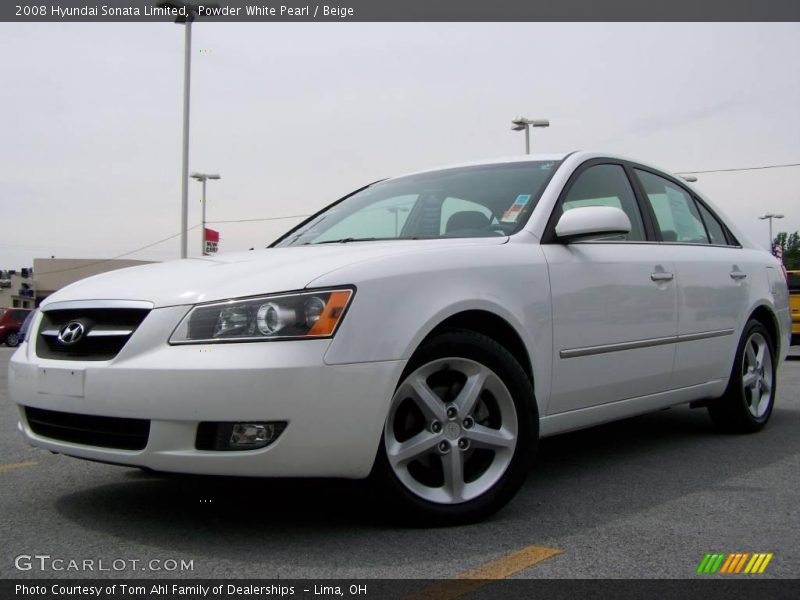 Powder White Pearl / Beige 2008 Hyundai Sonata Limited