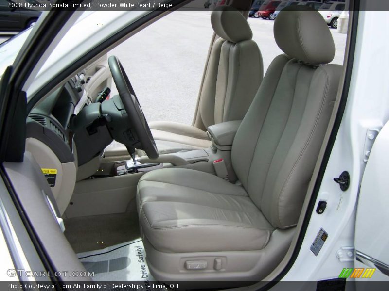 Powder White Pearl / Beige 2008 Hyundai Sonata Limited