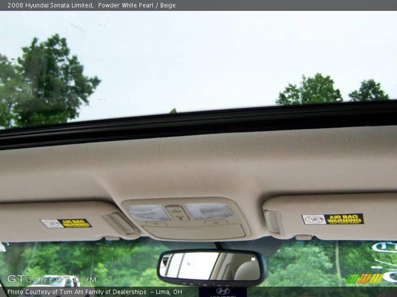 Powder White Pearl / Beige 2008 Hyundai Sonata Limited