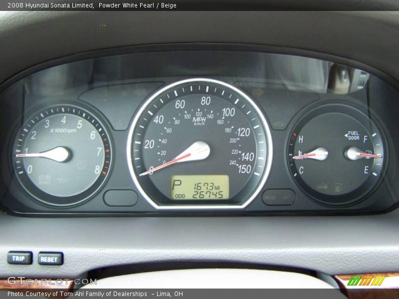 Powder White Pearl / Beige 2008 Hyundai Sonata Limited