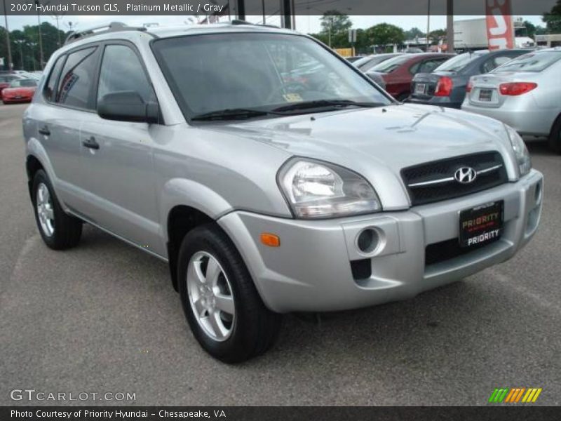 Platinum Metallic / Gray 2007 Hyundai Tucson GLS