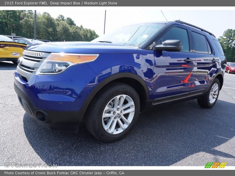 Deep Impact Blue / Medium Light Stone 2015 Ford Explorer FWD