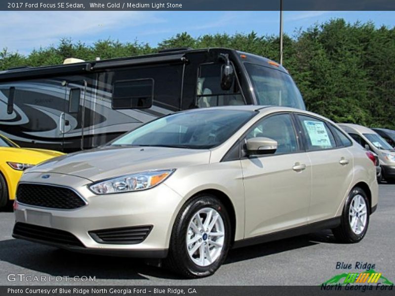 White Gold / Medium Light Stone 2017 Ford Focus SE Sedan