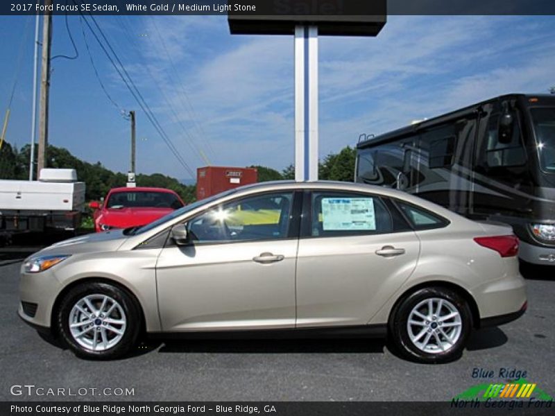 White Gold / Medium Light Stone 2017 Ford Focus SE Sedan