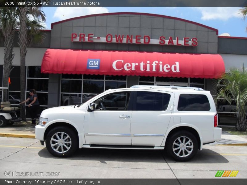 Tuscan Pearl White / Stone 2008 Infiniti QX 56 4WD