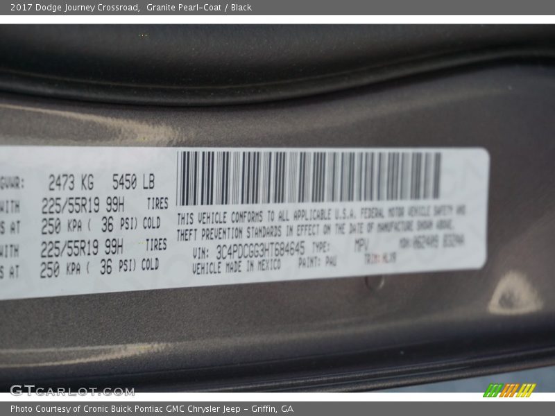 Granite Pearl-Coat / Black 2017 Dodge Journey Crossroad