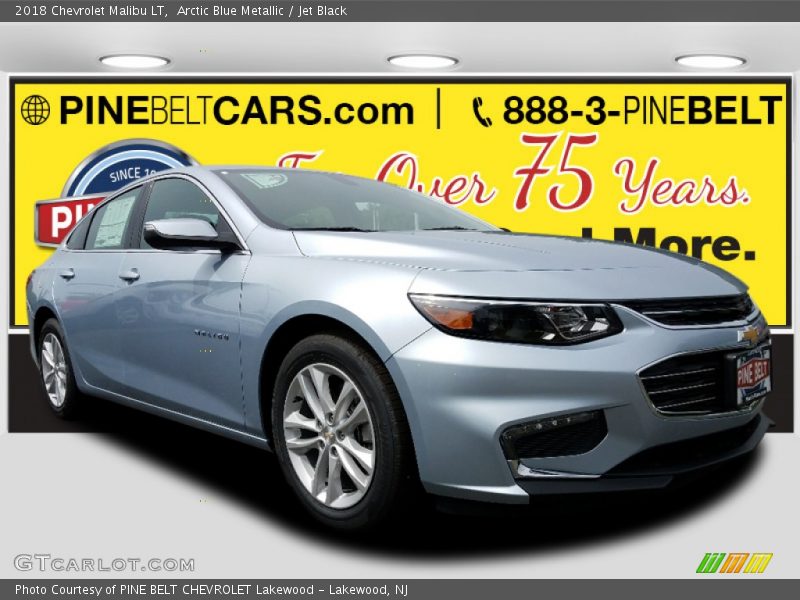 Arctic Blue Metallic / Jet Black 2018 Chevrolet Malibu LT