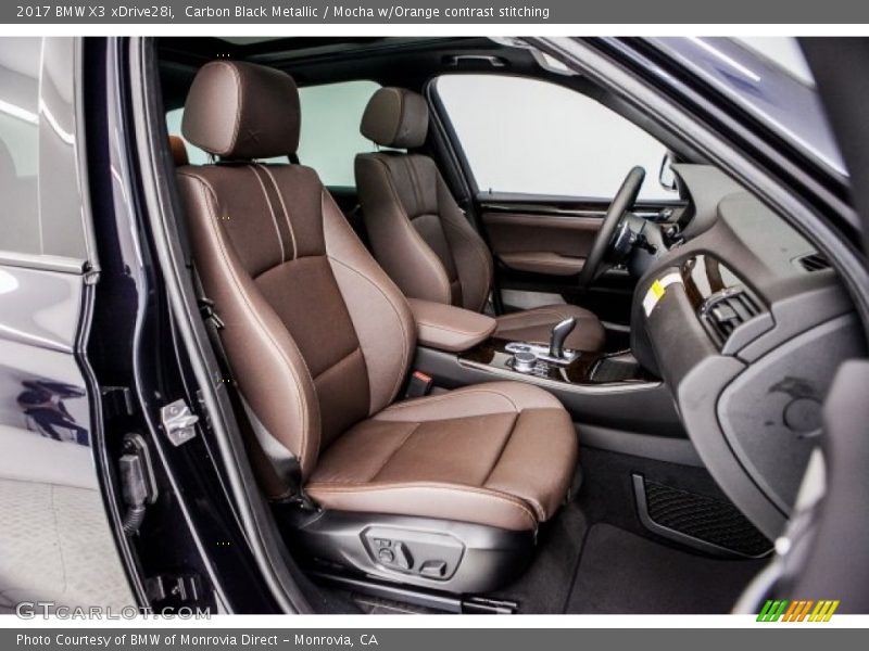 Carbon Black Metallic / Mocha w/Orange contrast stitching 2017 BMW X3 xDrive28i