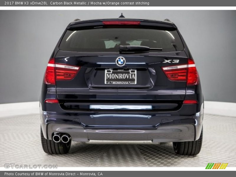 Carbon Black Metallic / Mocha w/Orange contrast stitching 2017 BMW X3 xDrive28i
