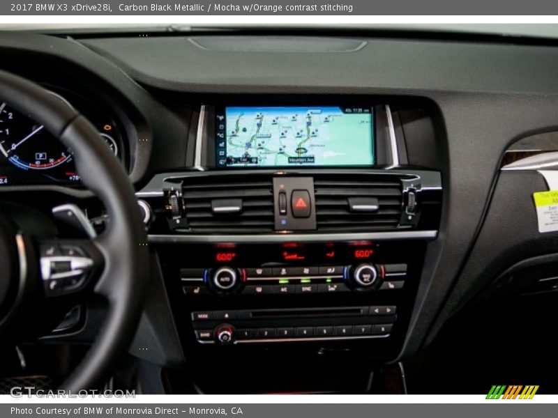 Carbon Black Metallic / Mocha w/Orange contrast stitching 2017 BMW X3 xDrive28i