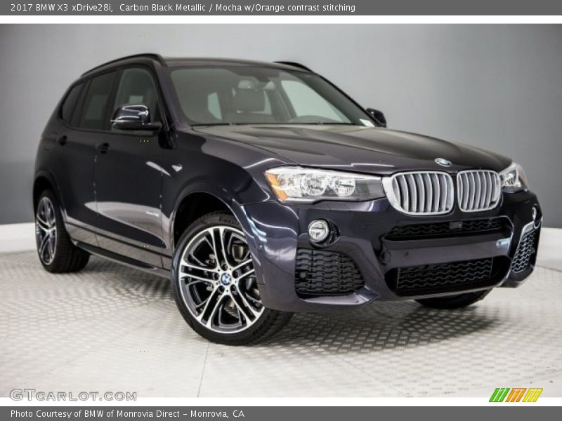 Carbon Black Metallic / Mocha w/Orange contrast stitching 2017 BMW X3 xDrive28i
