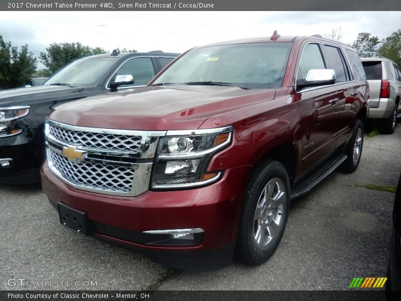 Siren Red Tintcoat / Cocoa/Dune 2017 Chevrolet Tahoe Premier 4WD