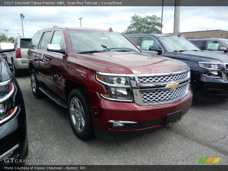 Siren Red Tintcoat / Cocoa/Dune 2017 Chevrolet Tahoe Premier 4WD