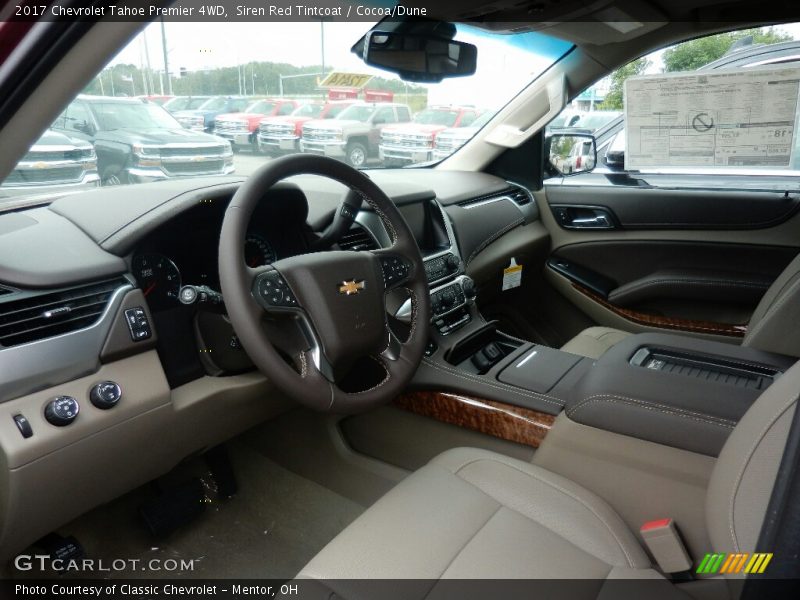 Siren Red Tintcoat / Cocoa/Dune 2017 Chevrolet Tahoe Premier 4WD