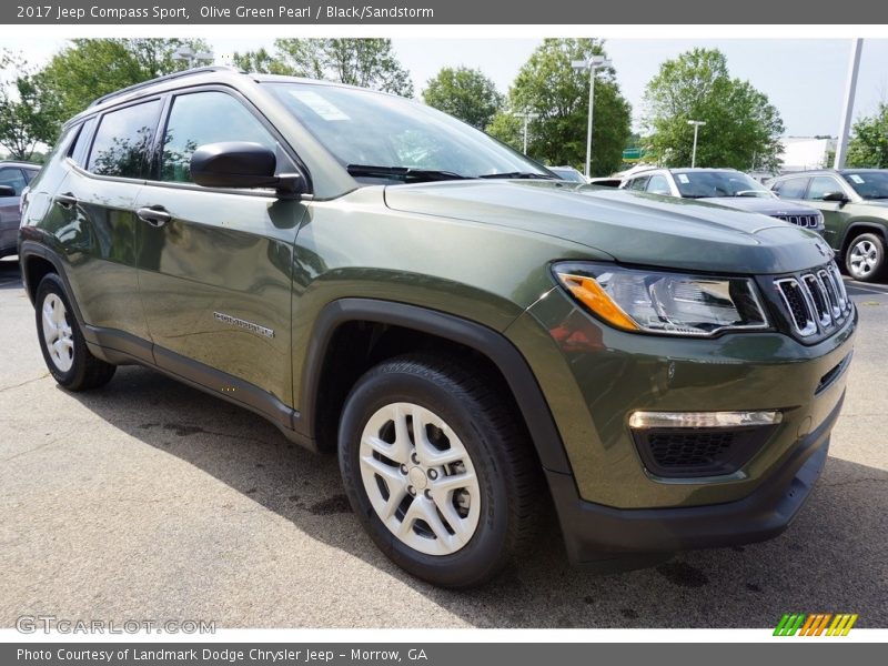Olive Green Pearl / Black/Sandstorm 2017 Jeep Compass Sport