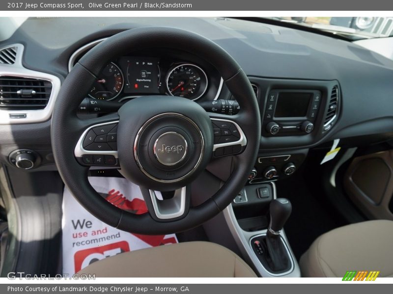 Olive Green Pearl / Black/Sandstorm 2017 Jeep Compass Sport