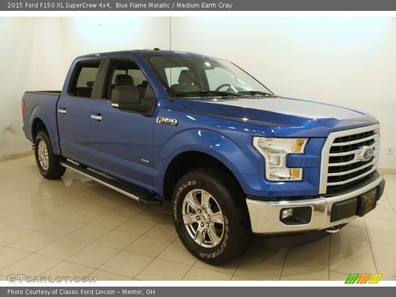 Blue Flame Metallic / Medium Earth Gray 2015 Ford F150 XL SuperCrew 4x4