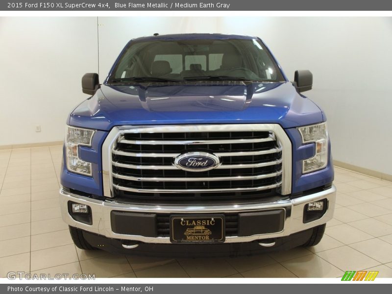Blue Flame Metallic / Medium Earth Gray 2015 Ford F150 XL SuperCrew 4x4
