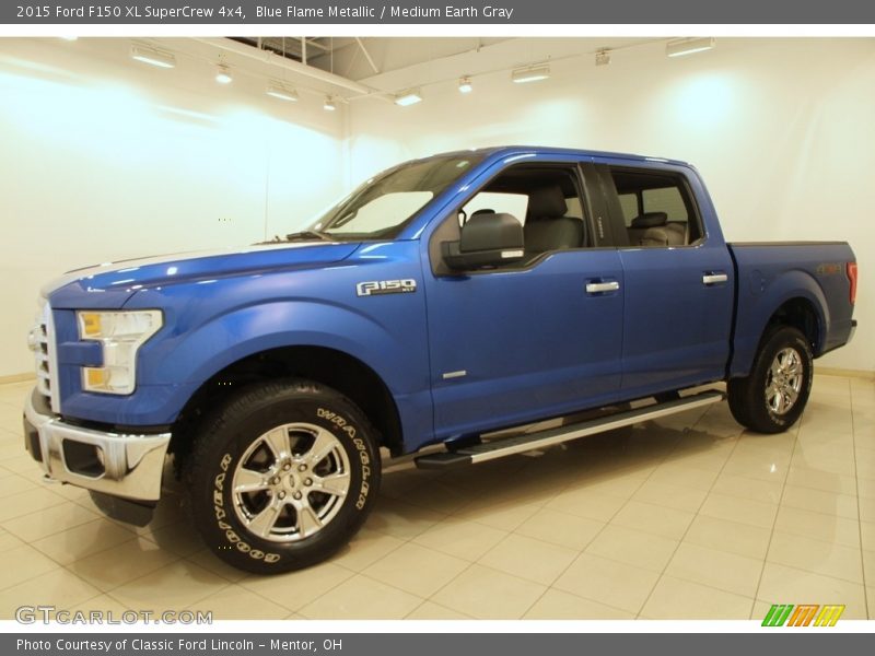 Blue Flame Metallic / Medium Earth Gray 2015 Ford F150 XL SuperCrew 4x4